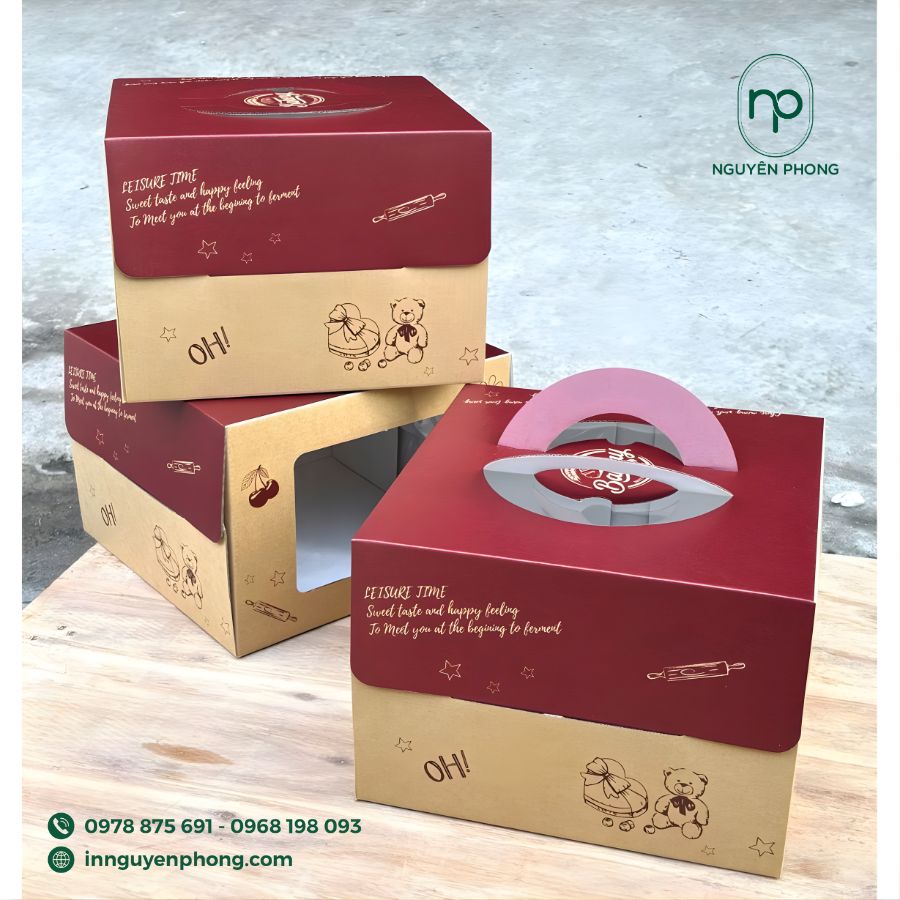 In hộp bánh sinh nhật giấy Duplex